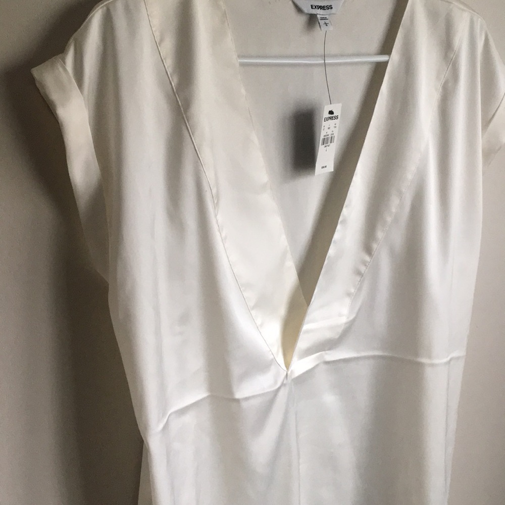 Express deep v silky blouse